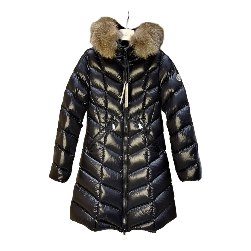 Moncler Fulmarus Chevron-Quilted Hooded Puffer Coat - Black