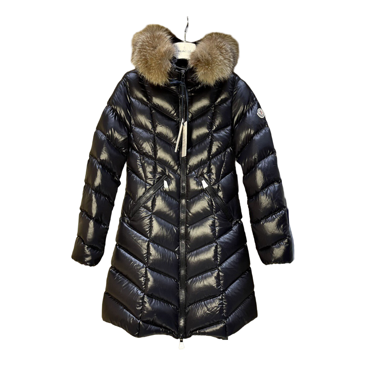 Moncler Fulmarus Chevron-Quilted Hooded Puffer Coat - Black
