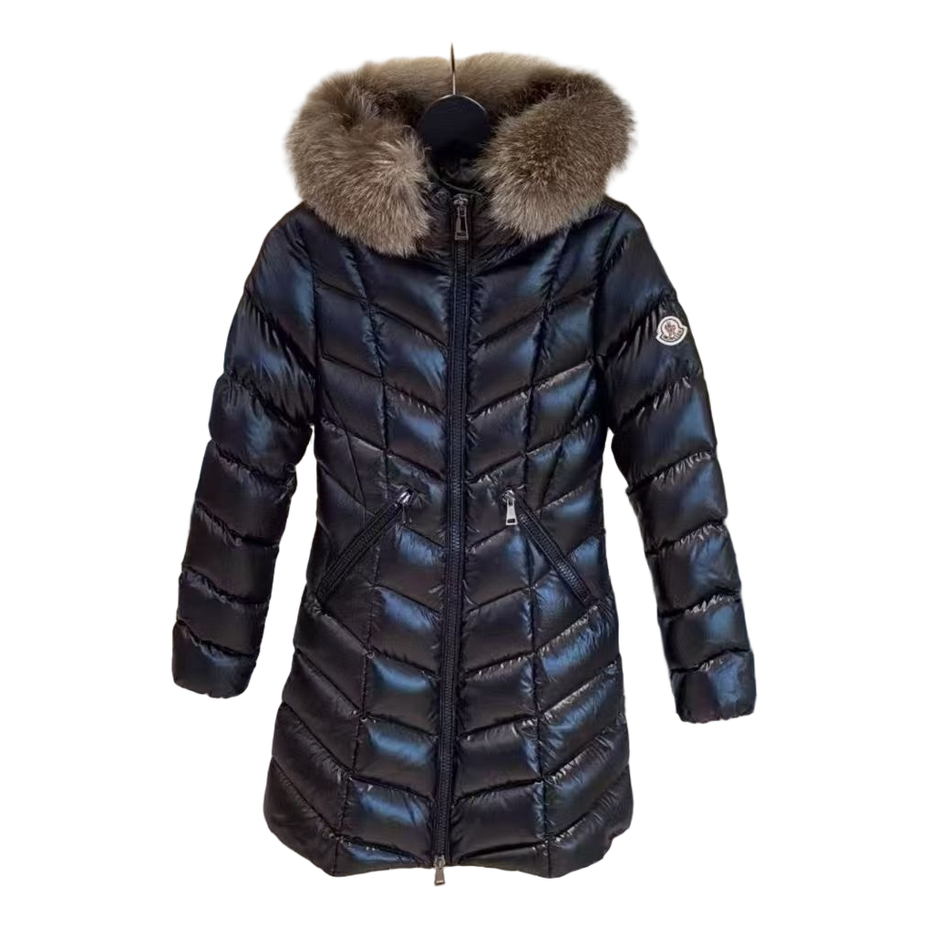 Moncler Fulmarus Chevron-Quilted Hooded Puffer Coat - Black