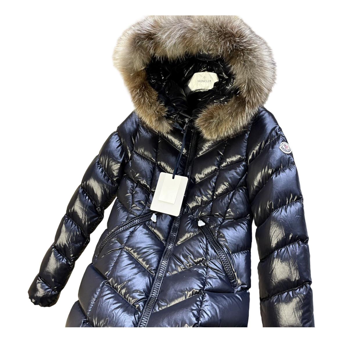 Moncler Fulmarus Chevron-Quilted Hooded Puffer Coat - Black