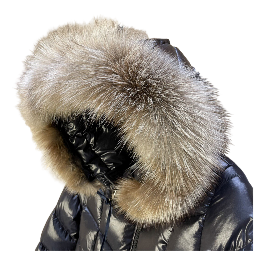 Moncler Fulmarus Chevron-Quilted Hooded Puffer Coat - Black