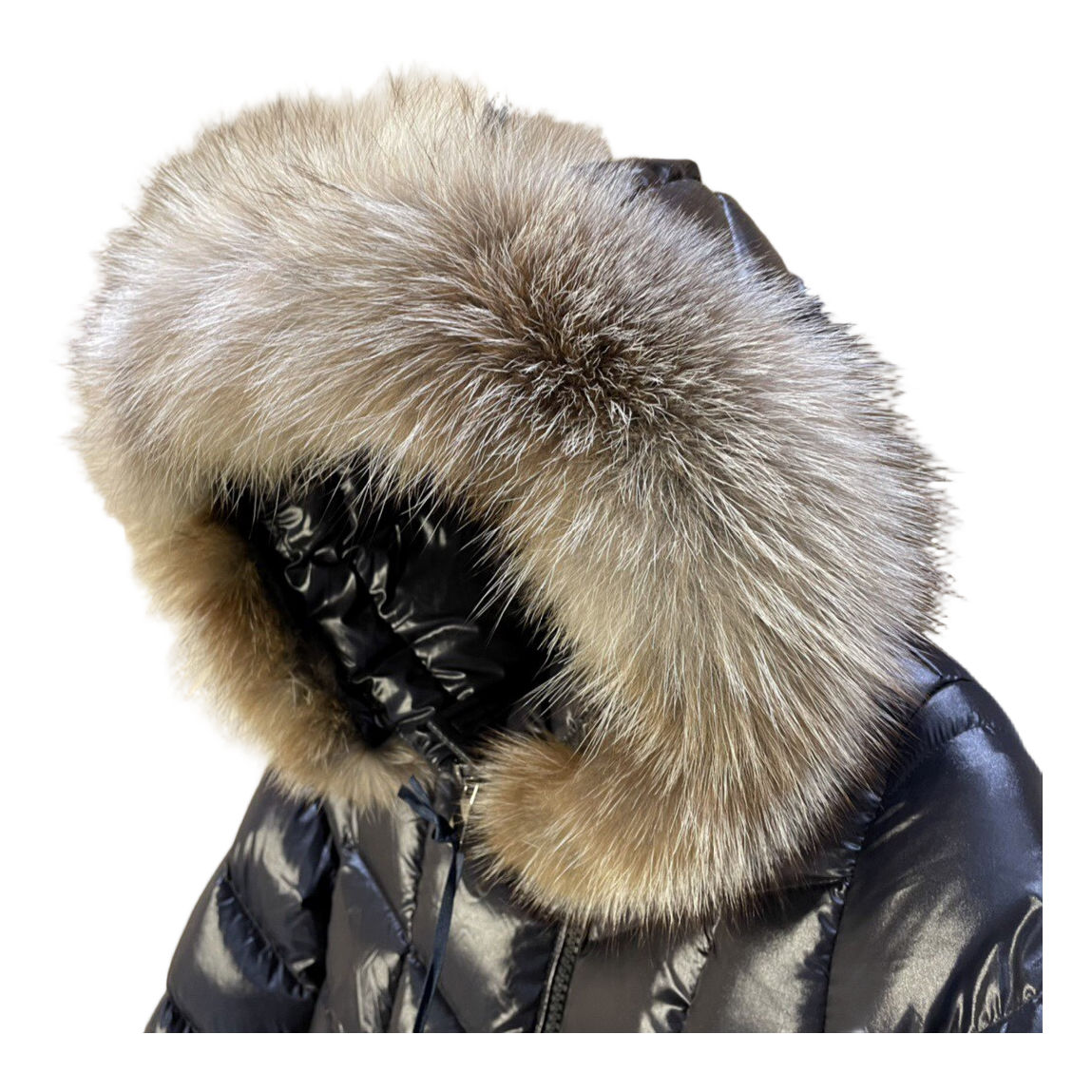 Moncler Fulmarus Chevron-Quilted Hooded Puffer Coat - Black