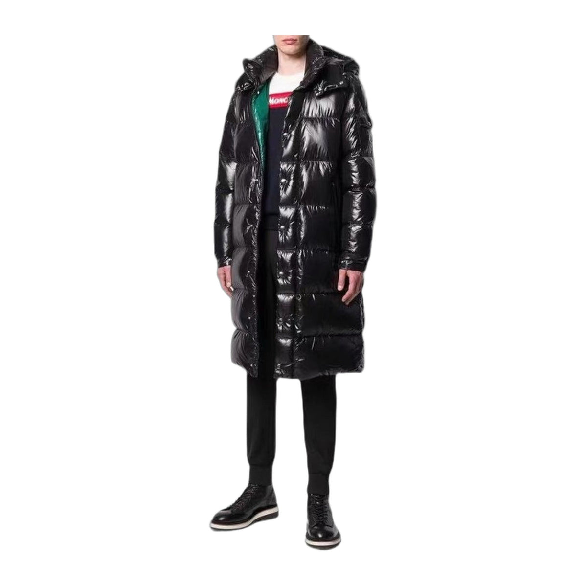 Moncler Hanoverian Glossy Hooded Long Down Coat