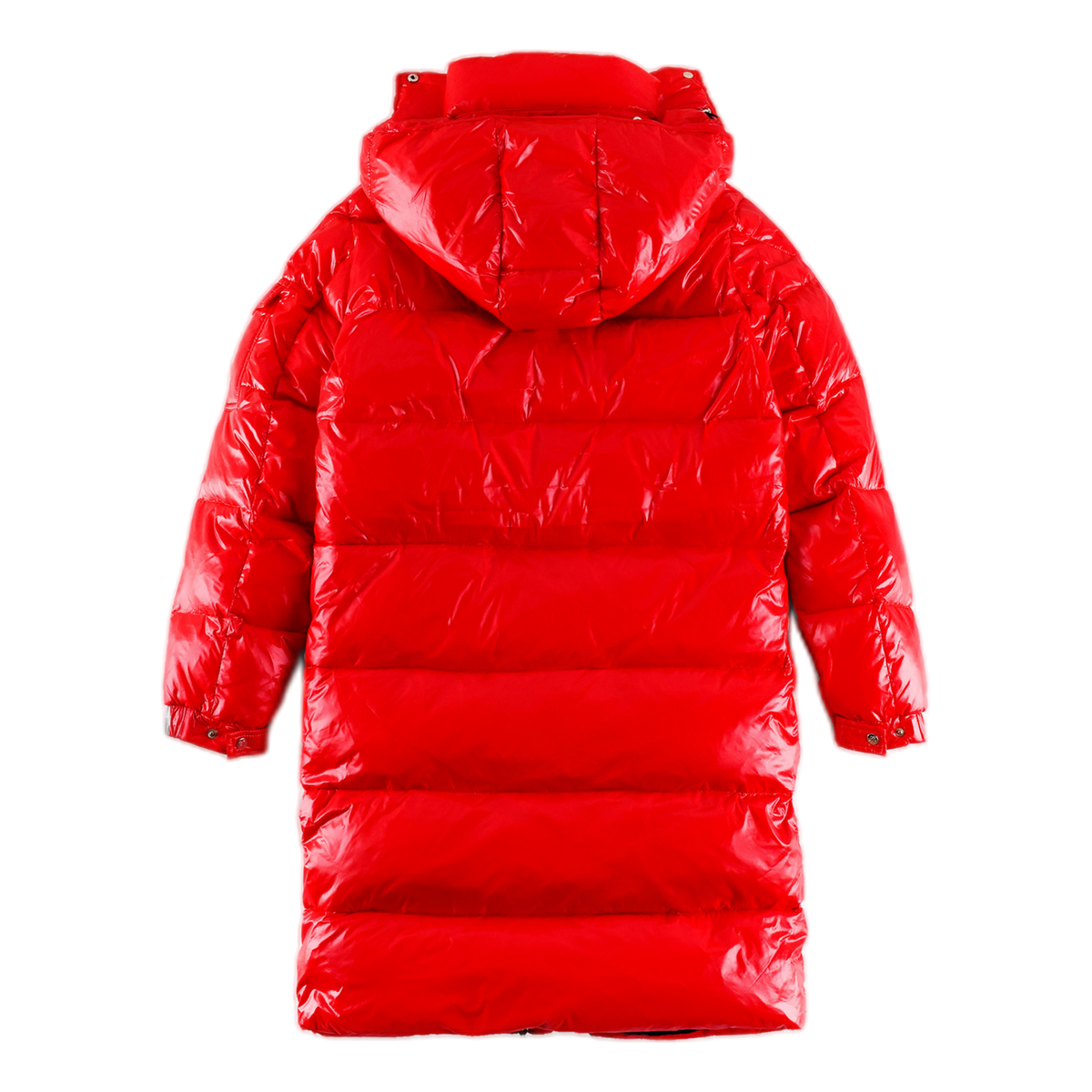 Moncler Hanoverian Glossy Hooded Long Down Coat - Red