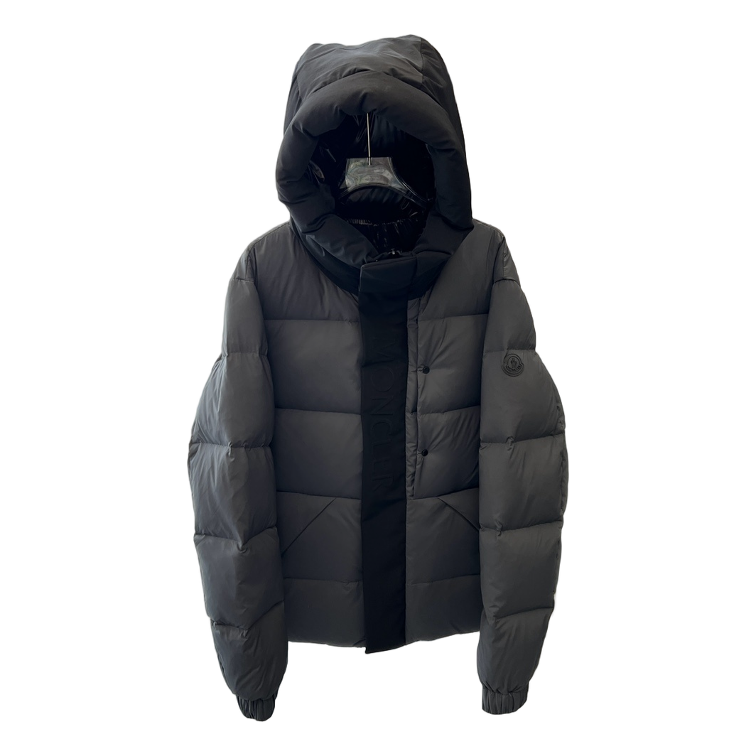 Moncler Contrast-Hood Color-Block Down Jacket