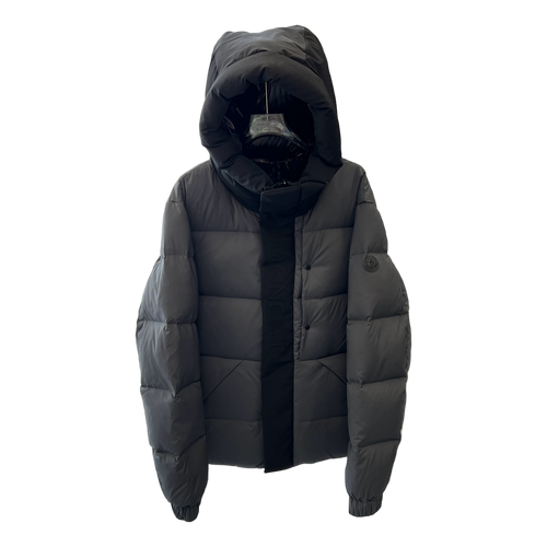 Moncler Contrast-Hood Color-Block Down Jacket
