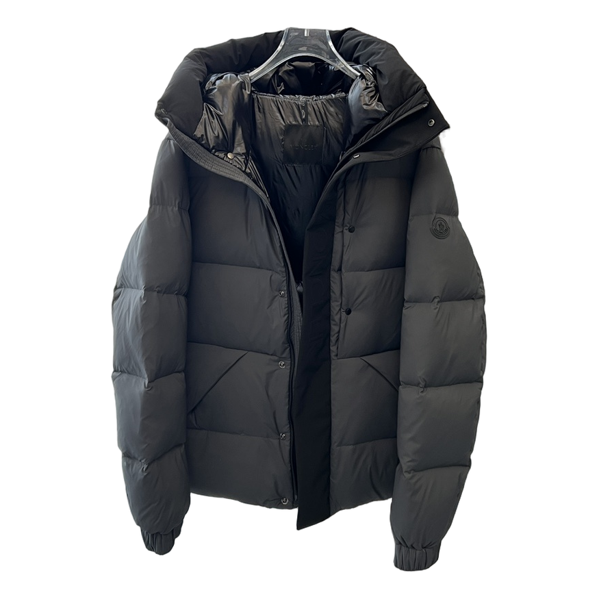 Moncler Contrast-Hood Color-Block Down Jacket