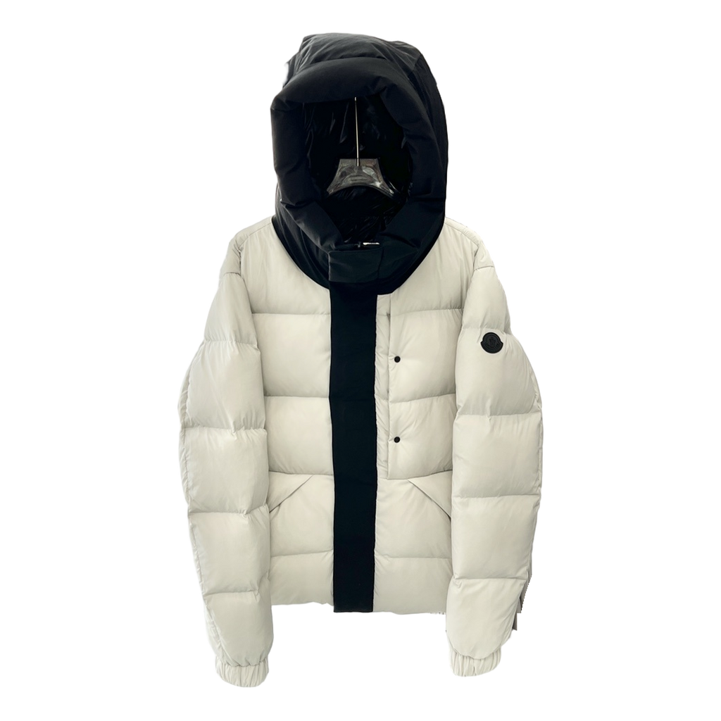 Moncler Color-Block Down Jacket with Contrast Hood