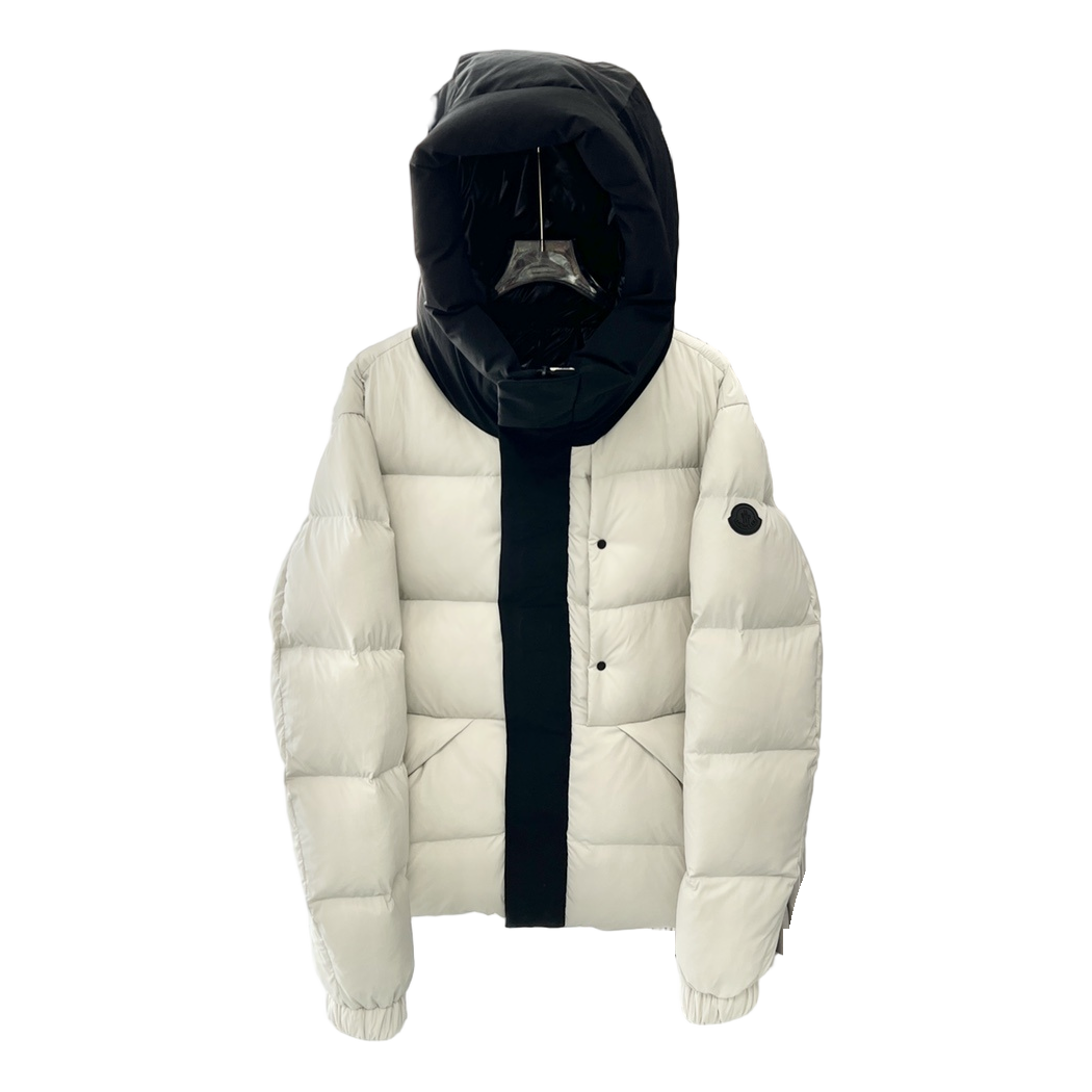 Moncler Color-Block Down Jacket with Contrast Hood