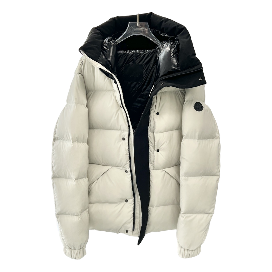 Moncler Color-Block Down Jacket with Contrast Hood