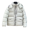 Moncler Two-Way Zip Hooded Down Jacket - Off White