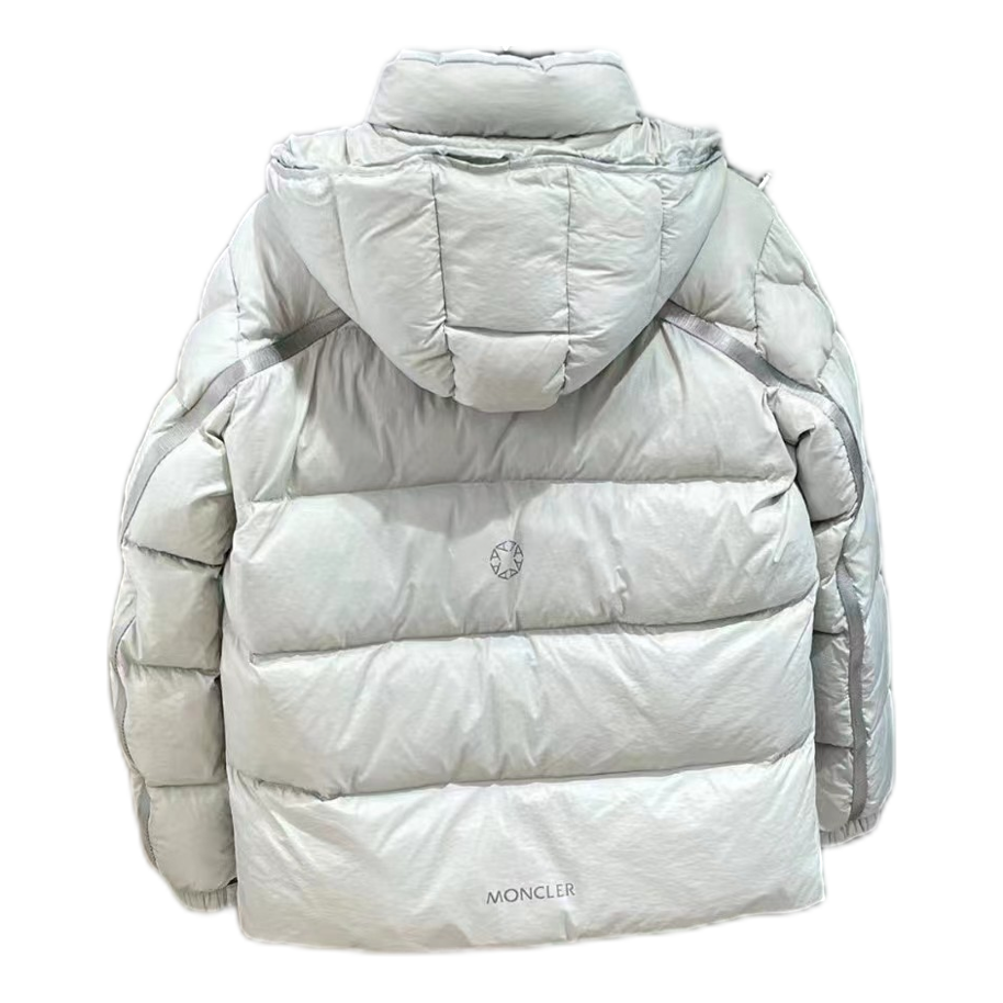 Moncler Two-Way Zip Hooded Down Jacket - Off White