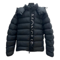 Moncler Vertical-Logo Snap-Front Down Jacket - Black