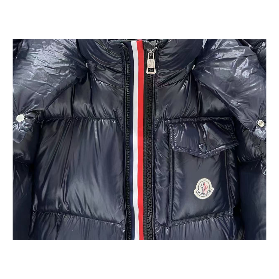 Moncler Montbeliard Hooded Down Jacket - Navy