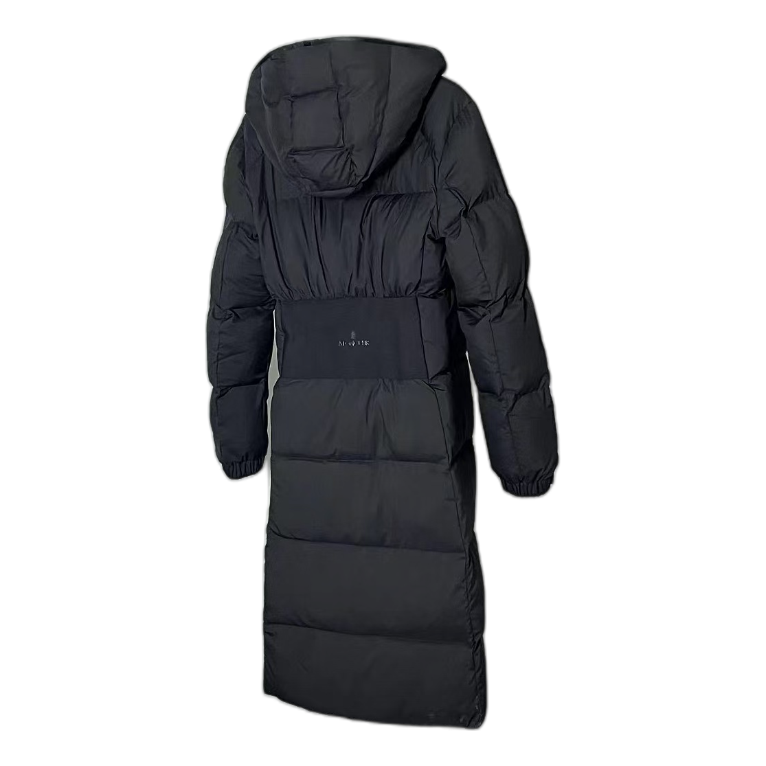 Moncler Matte Zip-Front Hooded Long Puffer Coat – Black