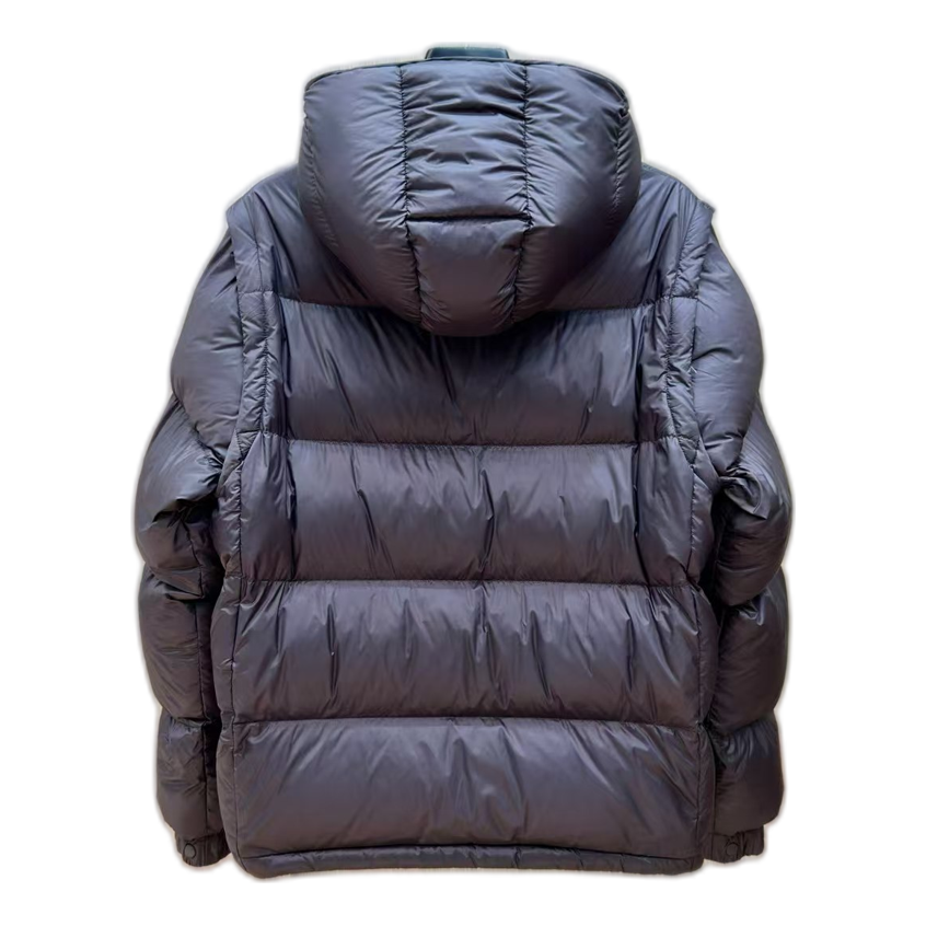 Moncler Hooded Puffer Jacket with Oversized Chest Badge