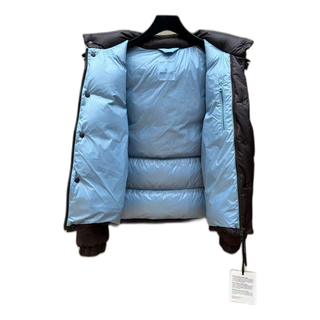 Moncler Hooded Puffer Jacket with Oversized Chest Badge