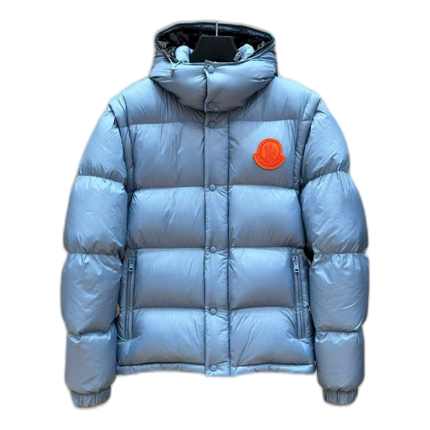 Moncler Hooded Puffer Jacket with Oversized Chest Badge