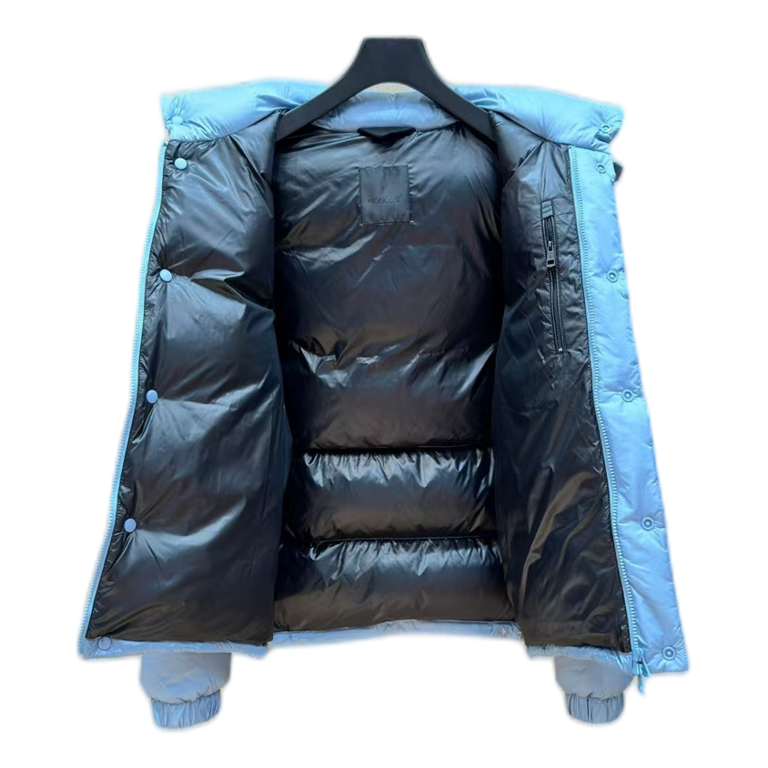 Moncler Hooded Puffer Jacket with Oversized Chest Badge