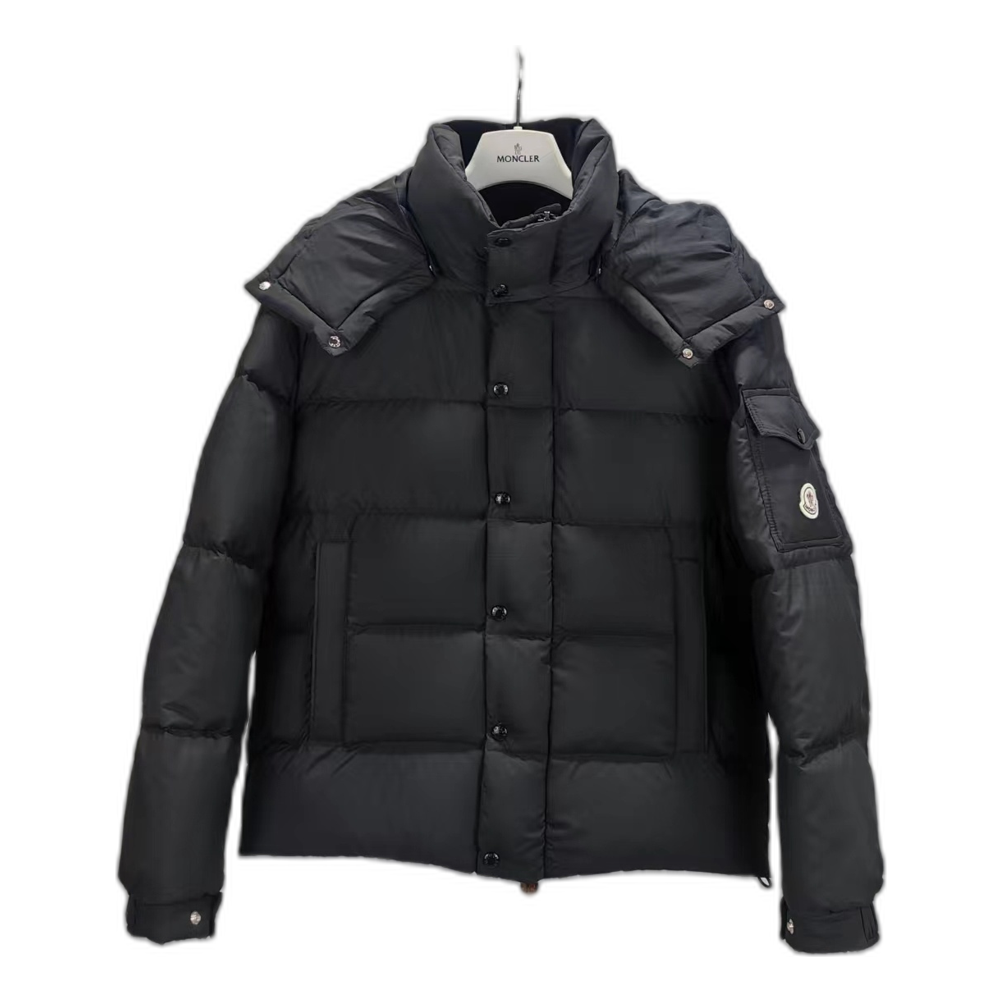 Moncler Maya Matte Hooded Down Jacket - Black