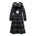 Moncler Fitted Long Hooded Down Coat - Black