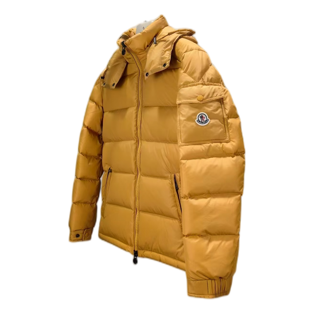 Moncler Maya Hooded Down Jacket - Yellow