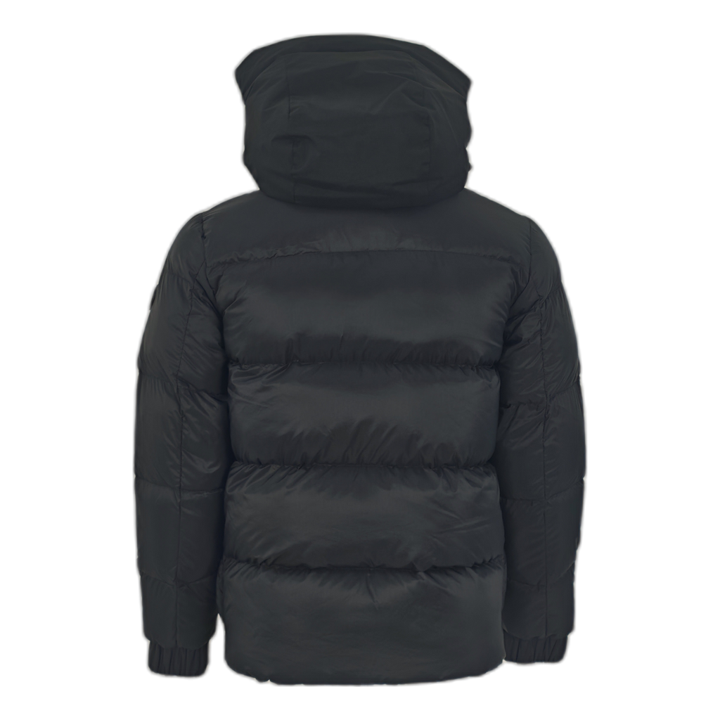 Moncler Tonal-Logo High-Collar Down Jacket - Black