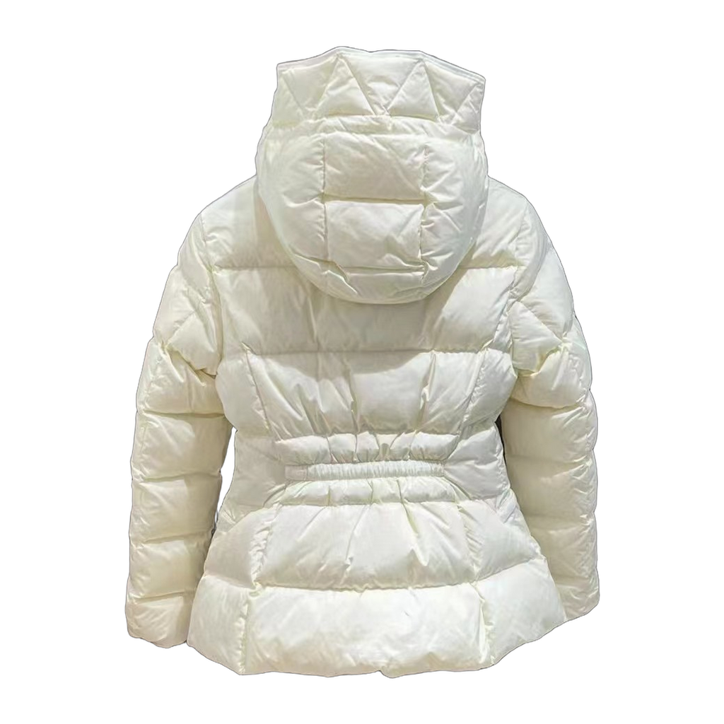 Moncler Fitted Short Hooded Down Jacket - Ivory