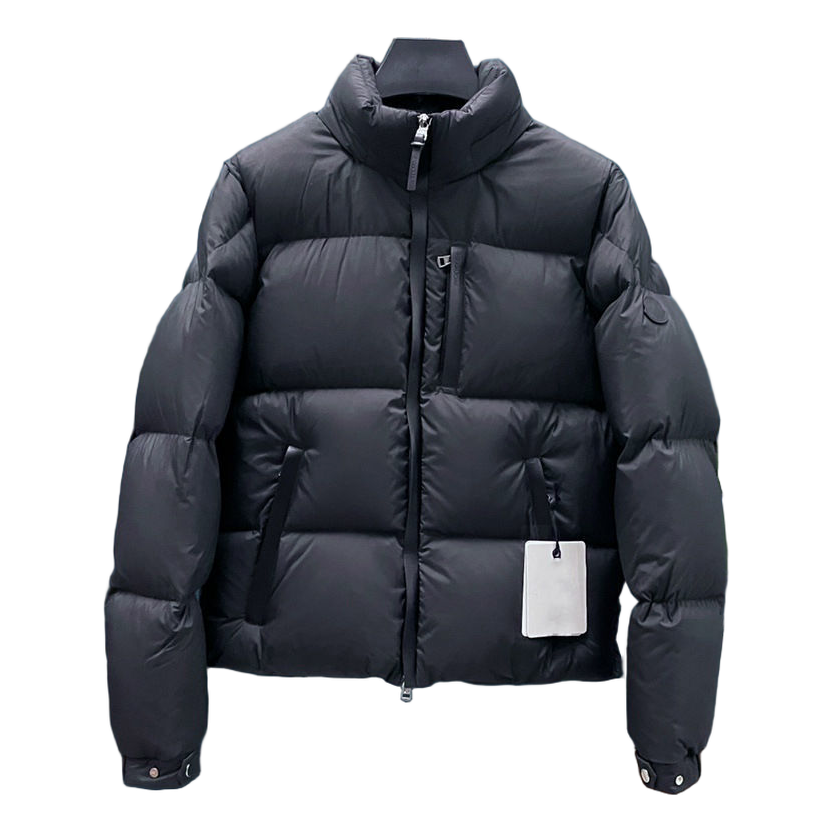 Moncler Tonal-Patch Hooded Puffer Jacket with Wide Quilting
