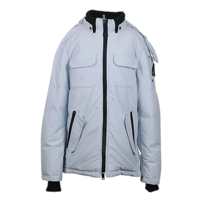 Moose Knuckles Hooded Down Parka with Contrast Pockets