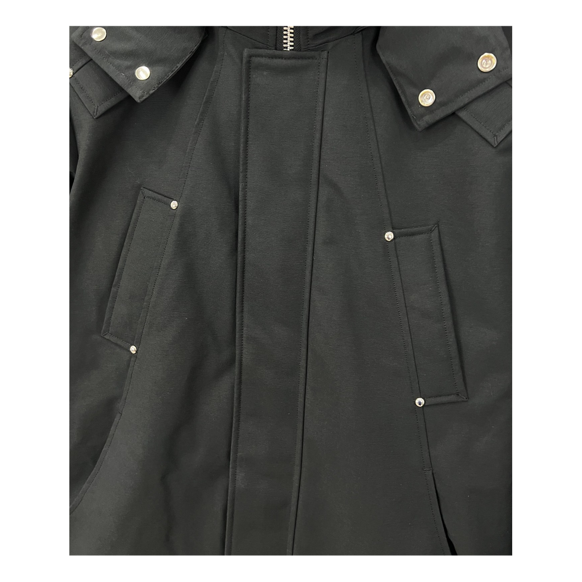 Moose Knuckles Curved-Hem Hooded Down Parka with Fur Trim - Black