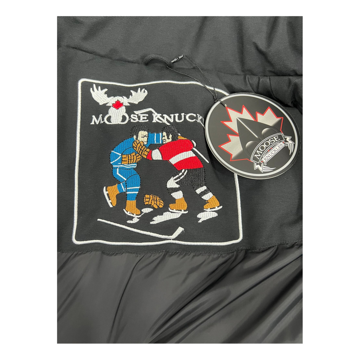 Moose Knuckles Curved-Hem Hooded Down Parka with Fur Trim - Black