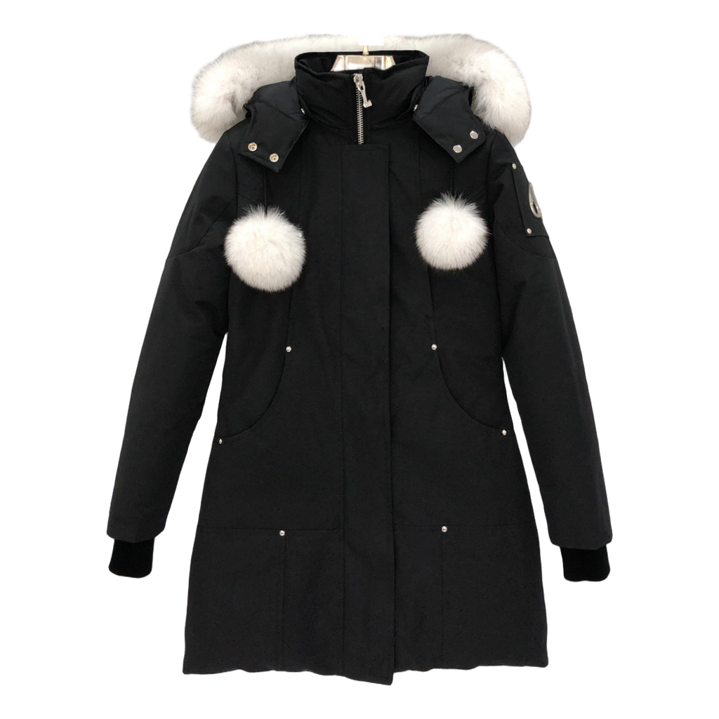 Moose Knuckles Stirling Parka with White Fur Trim