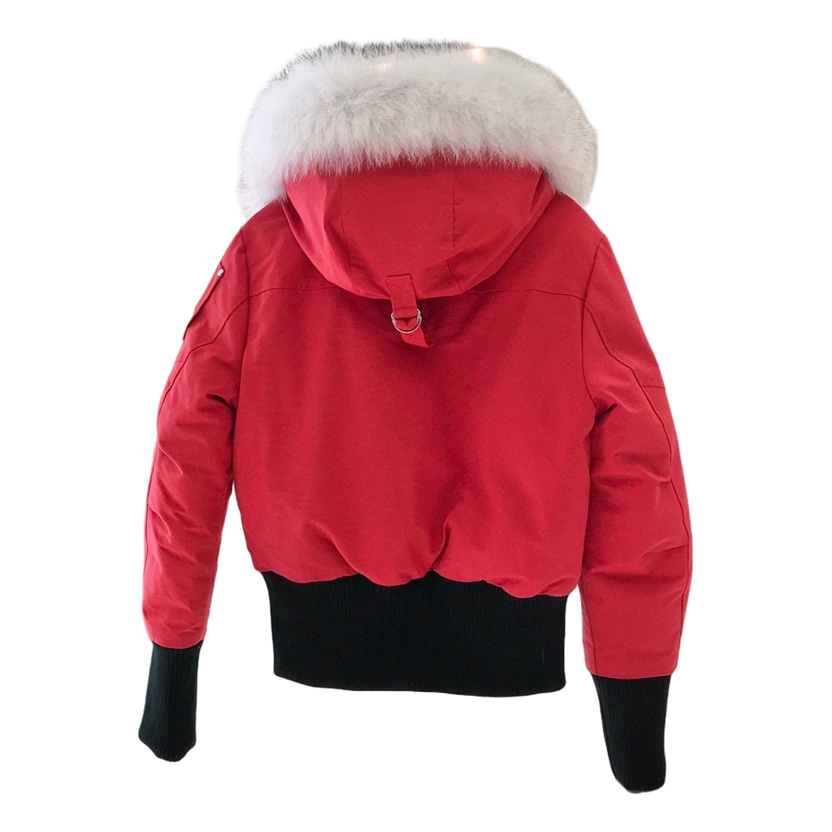 Moose Knuckles Debbie Down Bomber Jacket with Fur-Trim Collar