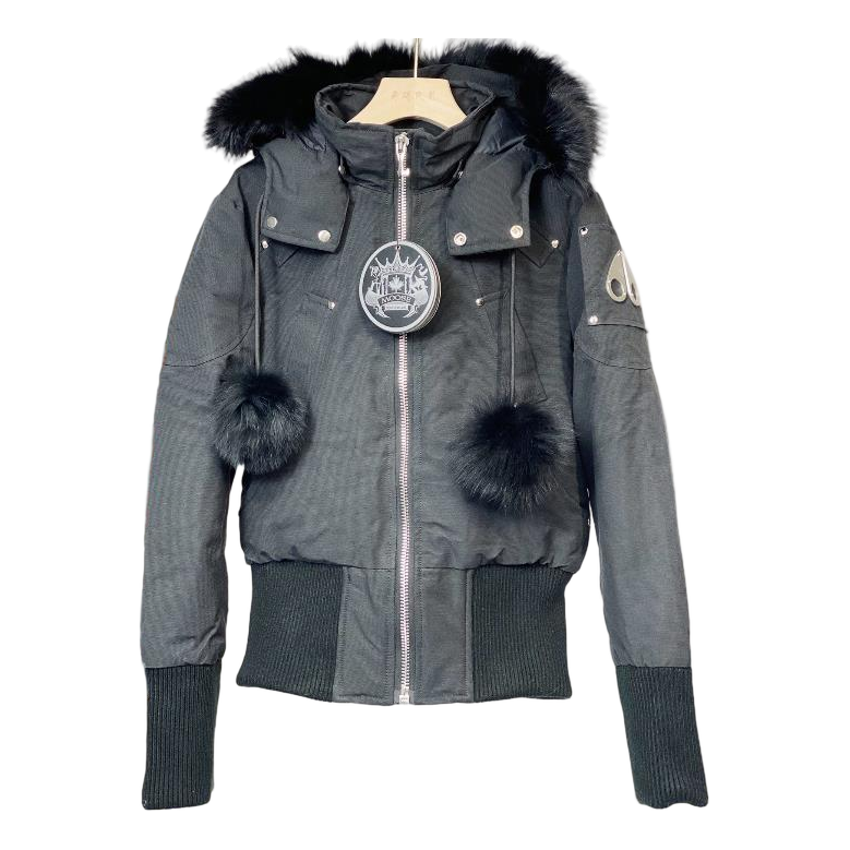Moose Knuckles Debbie Bomber Jacket with Fur Trim