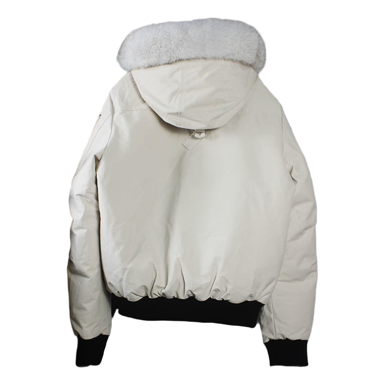 Moose Knuckles Ballistic Down Bomber Jacket with Fur Trim