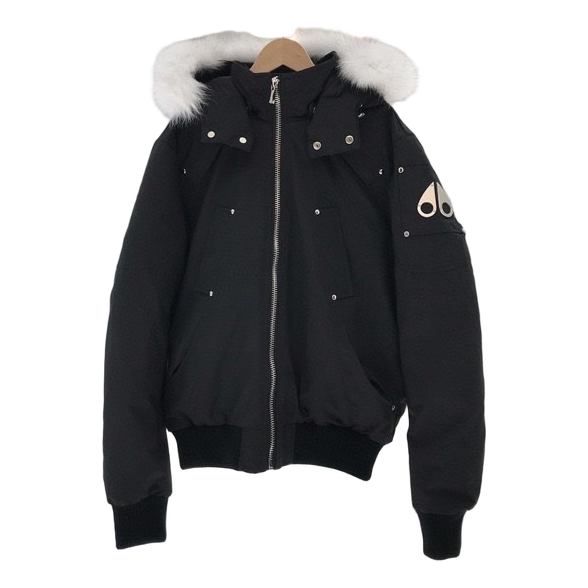 Moose Knuckles Ballistic Down Bomber Jacket with Fur Trim