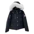Moose Knuckles Hooded Puffer Jacket with Fur Trim & Chest Zip