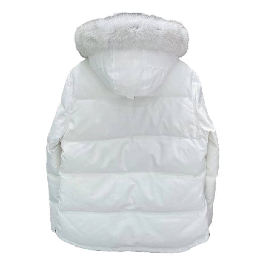 Moose Knuckles Fur-Trim Hooded Down Puffer Jacket with Chest Zip