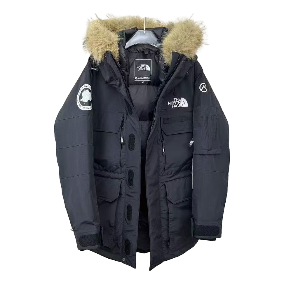 The North Face Four-Pocket Faux Fur-Trim Down Parka - Graphite