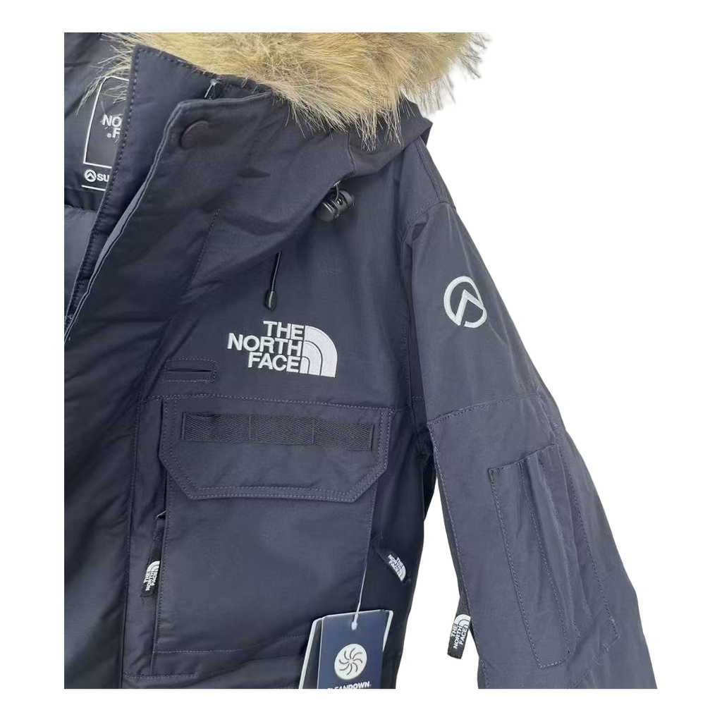 The North Face Four-Pocket Faux Fur-Trim Down Parka - Graphite