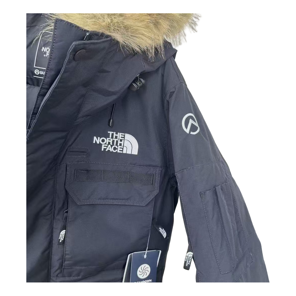 The North Face Four-Pocket Faux Fur-Trim Down Parka - Graphite