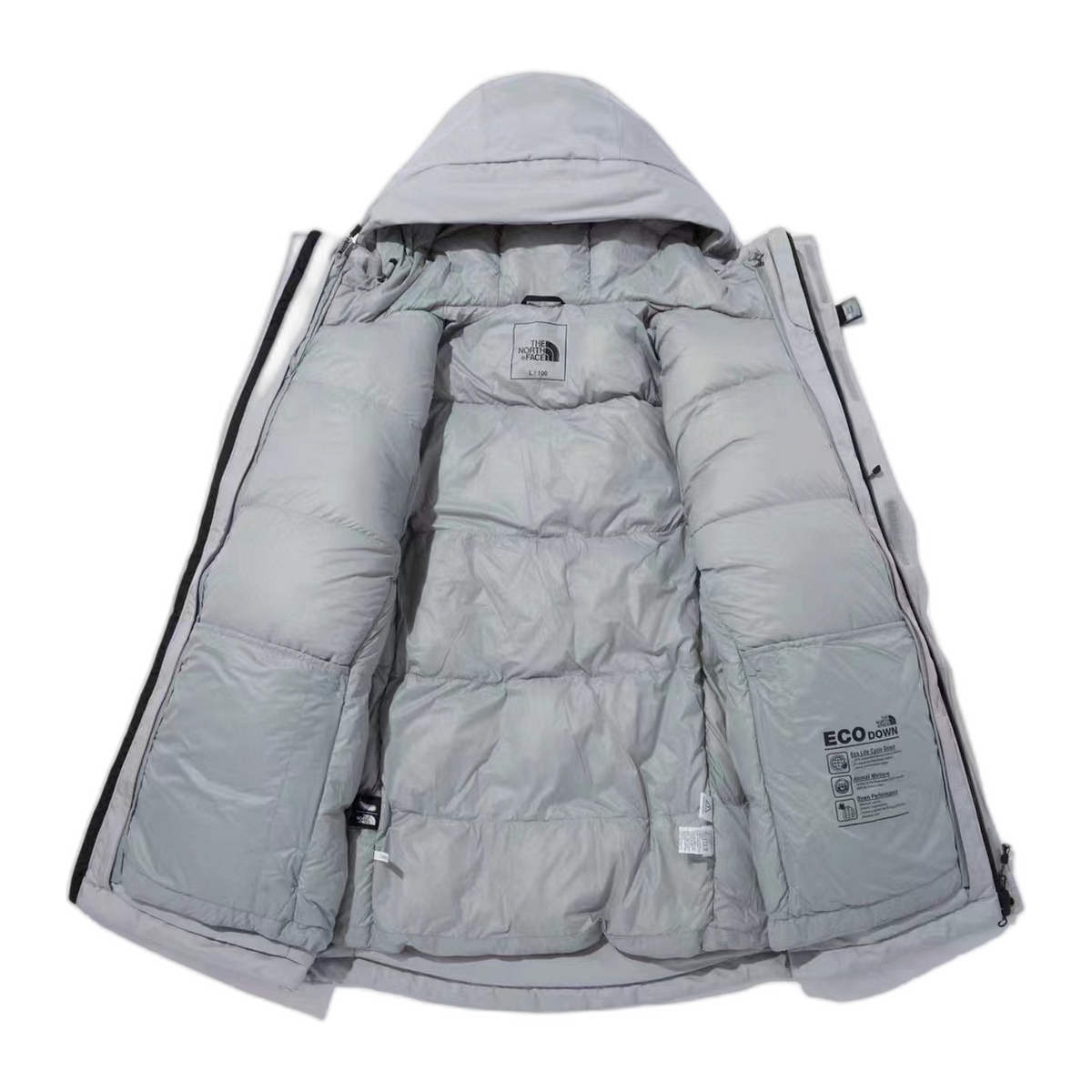The North Face Himalayan Hooded Down Parka - Grey & White