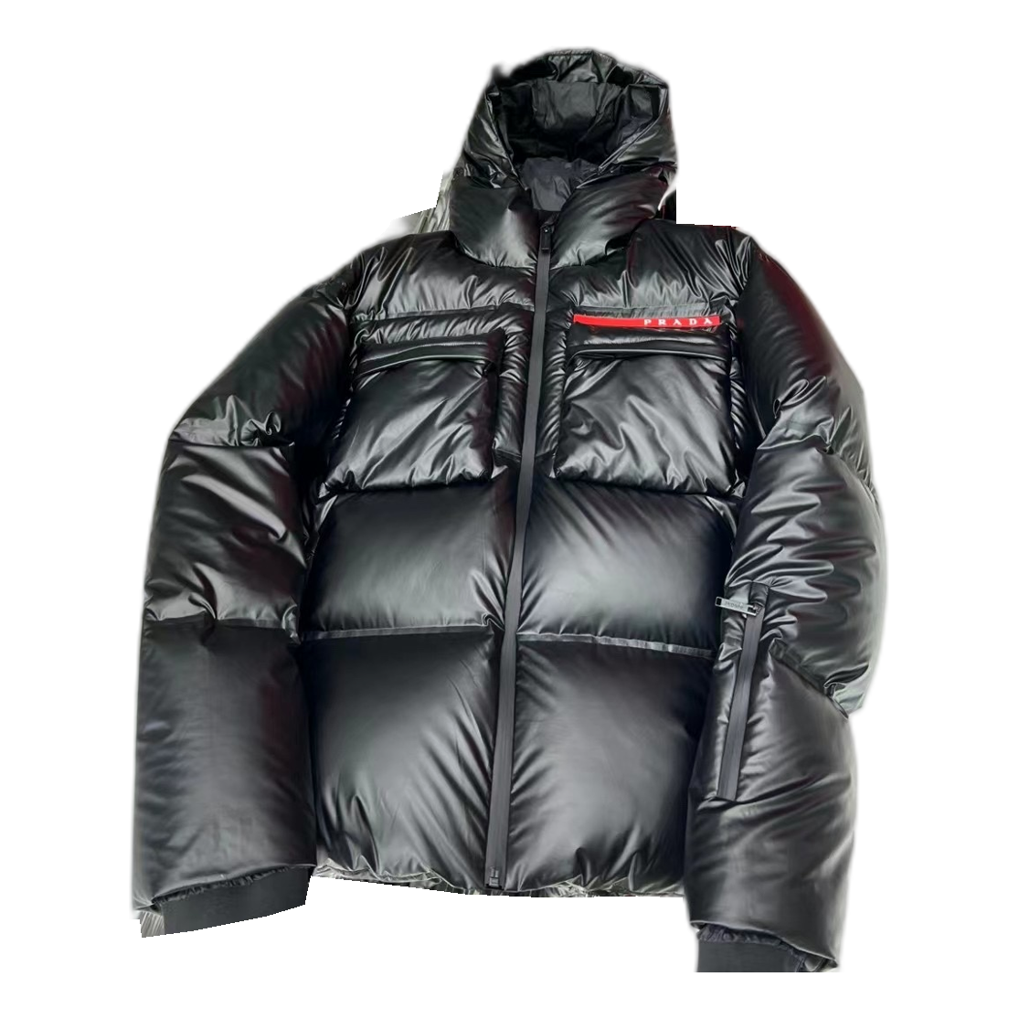 Prada Linea Rossa Insulated Hooded Puffer Jacket - Black